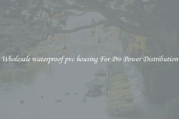Wholesale waterproof pvc housing For Pro Power Distribution