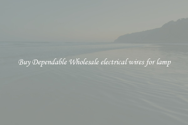 Buy Dependable Wholesale electrical wires for lamp