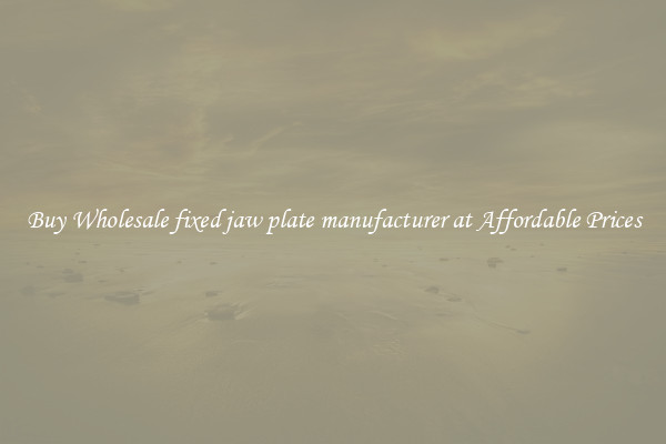 Buy Wholesale fixed jaw plate manufacturer at Affordable Prices