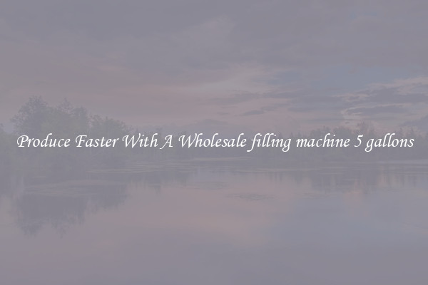 Produce Faster With A Wholesale filling machine 5 gallons