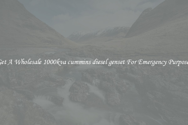 Get A Wholesale 1000kva cummins diesel genset For Emergency Purposes